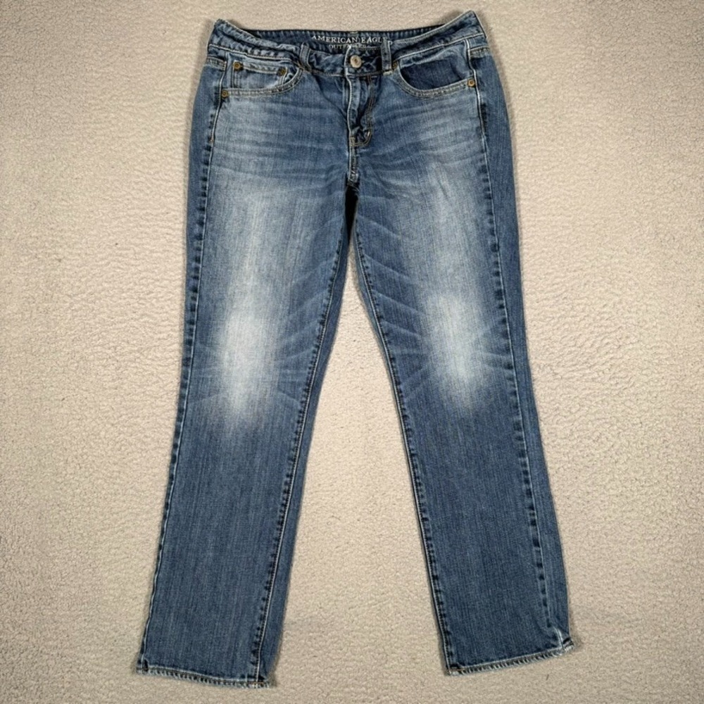 American Eagle Jeans Womens 10S 30x27 Blue Straight Fit Denim 5 Pocket Preppy